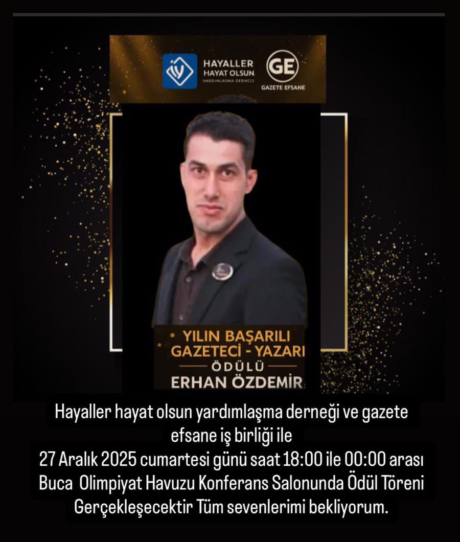 Erhan Özdemir’e “Yılın Başarılı Gazeteci-Yazarı” Ödülü
