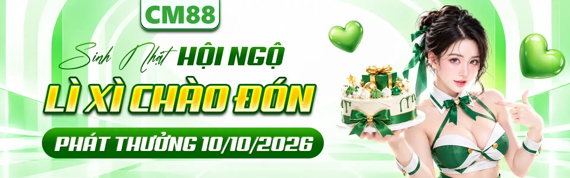 1. CM88 chào đón mùa sinh nhật với chương trình quà tặng quy mô lớn, mang đến hàng ngàn phần quà dành cho hội viên. Nhanh tay đăng ký tài khoản để khám phá các ưu đãi.